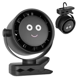 Leiser Clip-Ventilator - Tragbarer USB Tischventilator mit 5 Geschwindigkeiten und 720 Grad Drehung für Camping, Kinderwagen, Haus und Büro
