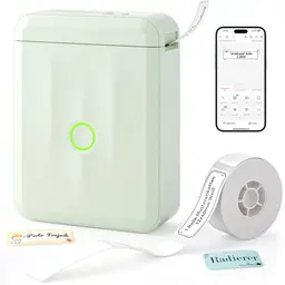 NIIMBOT D110 Mini Etikettendrucker - Tragbarer Bluetooth Drucker für Namensschilder, Grün