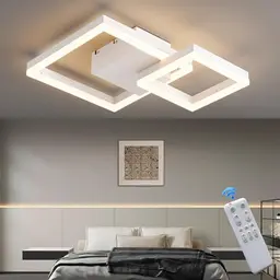 SEATAIN LED Deckenleuchte, moderne geometrische Lampe für Schlafzimmer, stufenlos dimmbar mit Fernbedienung und Nachtlicht