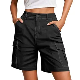 Damen Wander- und Cargohose, kurze, atmungsaktive Outdoor-Hose mit mehreren Taschen, schnelltrocknend und bequem für Sommerarbeit