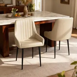 FiveWillowise Esszimmerstuhl 2er Set, Gebogene Rückenlehne, Taupe