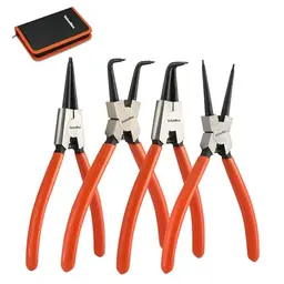ValueMax Sprengringzangensatz 4-tlg., 180mm, inklusive Tasche, für Innen- und Außensicherungen, gerade und gebogen