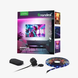 Nanoleaf 4D Screen Mirror + Lightstrip Kit für Fernseher bis 85 Zoll - Smart RGBW LED Strip mit Kamera und WLAN