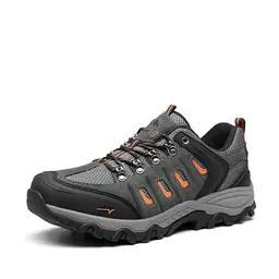 NORTIV 8 Herren Wanderschuhe, wasserdicht, leicht, Trail, Größe 43, Schwarz/Dunkel/Grau/Orange
