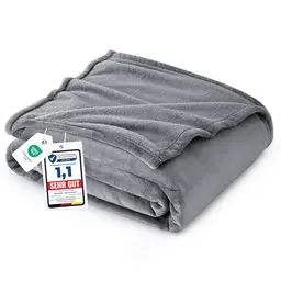 BEDSURE Flauschige Kuscheldecke XL - Weiche Wohndecke 150x200 cm, Grau