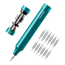HOTO 24-in-1 Magnetisches Schraubendreher Set für Handy, Laptop, Brille - Grün, 12 cm