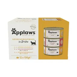Applaws Premium-Nassfutter für Katzen - Hühner-Multipack mit 12 Dosen à 156g