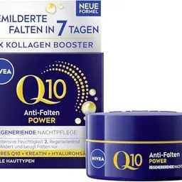 NIVEA Q10 Anti-Falten Nachtpflege 50 ml, straffende Gesichtscreme mit Q10, Kreatin & Hyaluronsäure