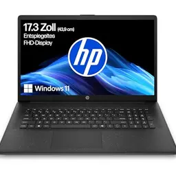 HP Laptop 17,3" FHD, AMD Ryzen 3, 8 GB RAM, 512 GB SSD, Windows 11, Silber, 25 GB Dropbox-Speicher