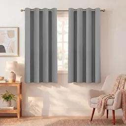 BellaHills Verdunklungsvorhänge 2er Set Grau, 137x117cm, Kälteschutz & Wärmeisolierung, Blickdicht, Ösenschal fürs Wohnzimmer & Schlafzimmer