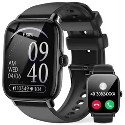 Smartwatch für Herren und Damen - 1,85 Zoll, IP68 wasserdicht, Fitness-Tracker mit Herzfrequenz und Schlafmonitor