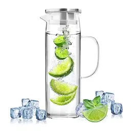 Glaskaraffe 1,5 L mit Deckel - Elegante Wasserkaraffe aus Glas