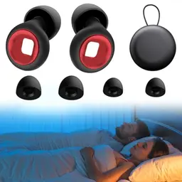 VOHESEA Artvive Ohrstöpsel, Silikon, 4 Paar, Schwarz, Wiederverwendbar, für Schlaf und Reisen