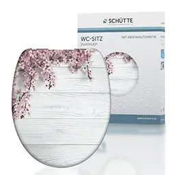 Schütte WC-Sitz FLOWERS & WOOD, Absenkautomatik, Duroplast, Weiß