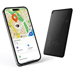 Dünne Geldbörsen-Tracker-Karte, wiederaufladbarer Geldbörsenfinder, IP68 wasserdicht, kompatibel mit Apple Find My (iOS)