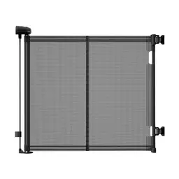 Ausziehbares Reppenschutzgitter für Babys, 0-140 cm, 83 cm hoch, einhändig bedienbar, geeignet für Treppen & Türen, schwarz