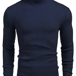 COOFANDY Herren Rollkragen Pullover Slim Fit Freizeitpullover Königsblau