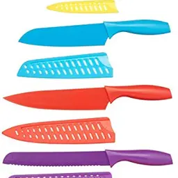 Amazon Basics Messer-Set, 12-teilig, bunt