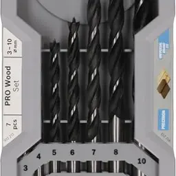 Bosch PRO Wood Holzspiralbohrer-Set für Holz (Ø 3-10 mm, Professional Zubehör für Bohrmaschine)
