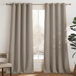 PONY DANCE Verdunklungsgardinen 2er Set 350 x 140 cm, sandfarben, blickdicht, thermoisolierend