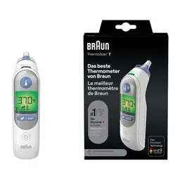 Braun ThermoScan 7 Ohrthermometer mit Age Precision | Farbcodiertes Display | Babyfreundlich
