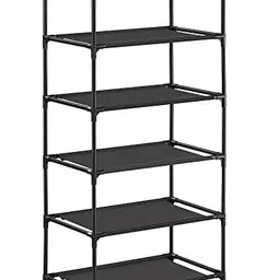 SONGMICS Schuhregal, 5 Ebenen, schmal, für Flur oder Schlafzimmer, schwarz