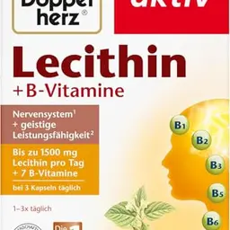 Doppelherz Lecithin – Nahrungsergänzung mit Vitamin B1, B2 und B6 für das Nervensystem – 40 Kapseln