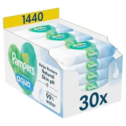 Pampers Harmonie Aqua Baby Feuchttücher, 1440 Tücher für sanften Hautschutz