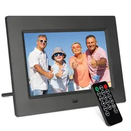 TSITSC 7 Zoll Digitaler Bilderrahmen mit Kalender, Uhr, Musik, Foto- und Videoplayer (Schwarz)