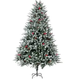 EDWINENE Künstlicher Weihnachtsbaum 180 cm mit Holzständer und Aufbewahrungstasche - Naturgetreuer Christbaum