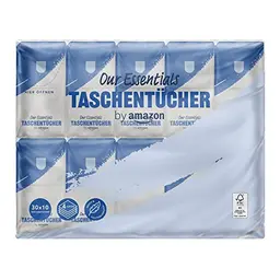 Amazon Taschentücher 4-lagig, 300 Stück (30 Packungen)