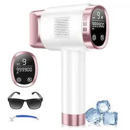 IPL Haarentfernungsgerät mit 8℃ Eiskühlsystem, 9 Stufen, 600 nm Rotlicht, LCD-Touchscreen für Frauen & Männer, Gesicht, Arme, Bikinizone, Körper, Rose