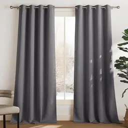PONY DANCE Verdunklungsvorhänge 2er Set H 230 x B 140 cm Graue Gardinen für Wohnzimmer & Schlafzimmer