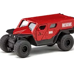 Siku 2307 GHE-O Rettungswagen, 1:50, Metall/Kunststoff, Rot, Viele Funktionen, Kombinierbar mit anderen Siku Fahrzeugen