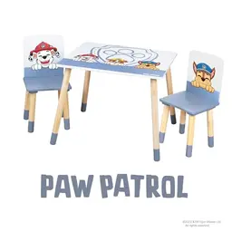 roba Kindersitzgruppe Paw Patrol – 2 Kinderstühle & 1 Tisch für Kinder, Holz weiß, ab 18 Monaten