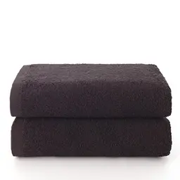 Top Towel Plus - Große Badetücher - 2 Gesichtshandtücher - 100 % Baumwolle - Schwarz