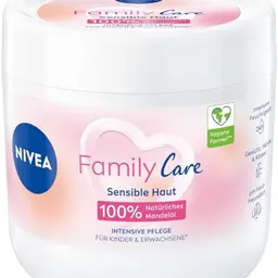 NIVEA Creme Family Care (450 ml) – Feuchtigkeitscreme mit Mandelöl für 24h Hautschutz