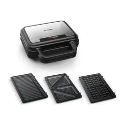 Tefal Ultracompact 3-in-1 Sandwich- und Waffel-Maker, Edelstahl/Schwarz