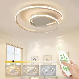 Sky Angle LED-Deckenleuchte - Dimmbar mit Fernbedienung, 28W, Runder Kronleuchter, 48 CM für Schlafzimmer