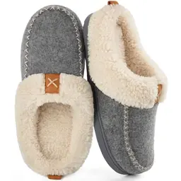 LongBay Damen Hausschuhe mit Warmem Sherpa-Futter für Innen & Außen