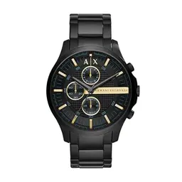Armani Exchange Herren Chronograph Uhr, 46mm Gehäuse, Edelstahl, Leder oder Silikonarmband