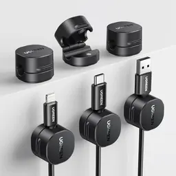 UGREEN 6 Stück Kabelhalter - Magnetische Kabelclips für USB & Audiokabel, Selbstklebend, Einhandbedienung