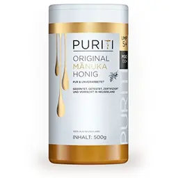 PURITI Manuka Honig MGO 100+ 500g - Reines Naturprodukt aus Neuseeland, Laborgeprüft, Ohne Zusatzstoffe