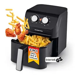 GOURMETmaxx Heißluftfritteuse 4 L mit Timerfunktion | geruchsarm, energiesparend & fast ohne Öl | 1400 W