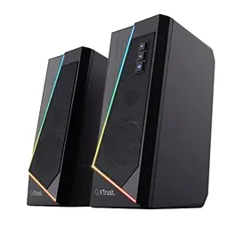 Trust Gaming Lautsprecher GXT 609 Zoxa - PC Boxen mit RGB Beleuchtung, USB-Stromversorgung, 12W, Schwarz