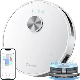 LEFANT M1 Saugroboter mit Wischfunktion, LiDAR Navigation, ideal für Tierhaare und Teppiche