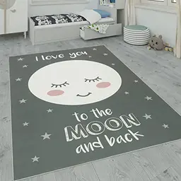 Paco Home Kinderteppich für das Kinderzimmer, Grau, 120x160 cm