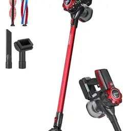 Monzana® Kabelloser Akku-Staubsauger mit 40min Laufzeit - Hand- und Stabstaubsauger in Rot