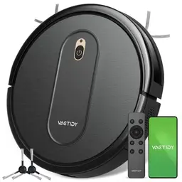 Vactidy Nimble T6 Saugroboter mit 2800Pa Saugkraft, 120 Min Laufzeit, Alexa & Google Assistant Steuerung, Schwarz