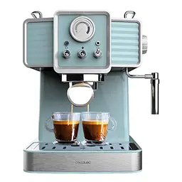 Cecotec Express-Kaffeemaschine Power Espresso Light Blue, 1350 W, 20 Bar, Thermoblock, Dampfdüse, Vintage-Design